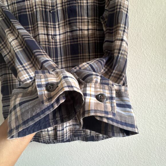 Frame Slim Fit Plaid Shirt Navy Multi LMSH0268 - Picture 6 of 11